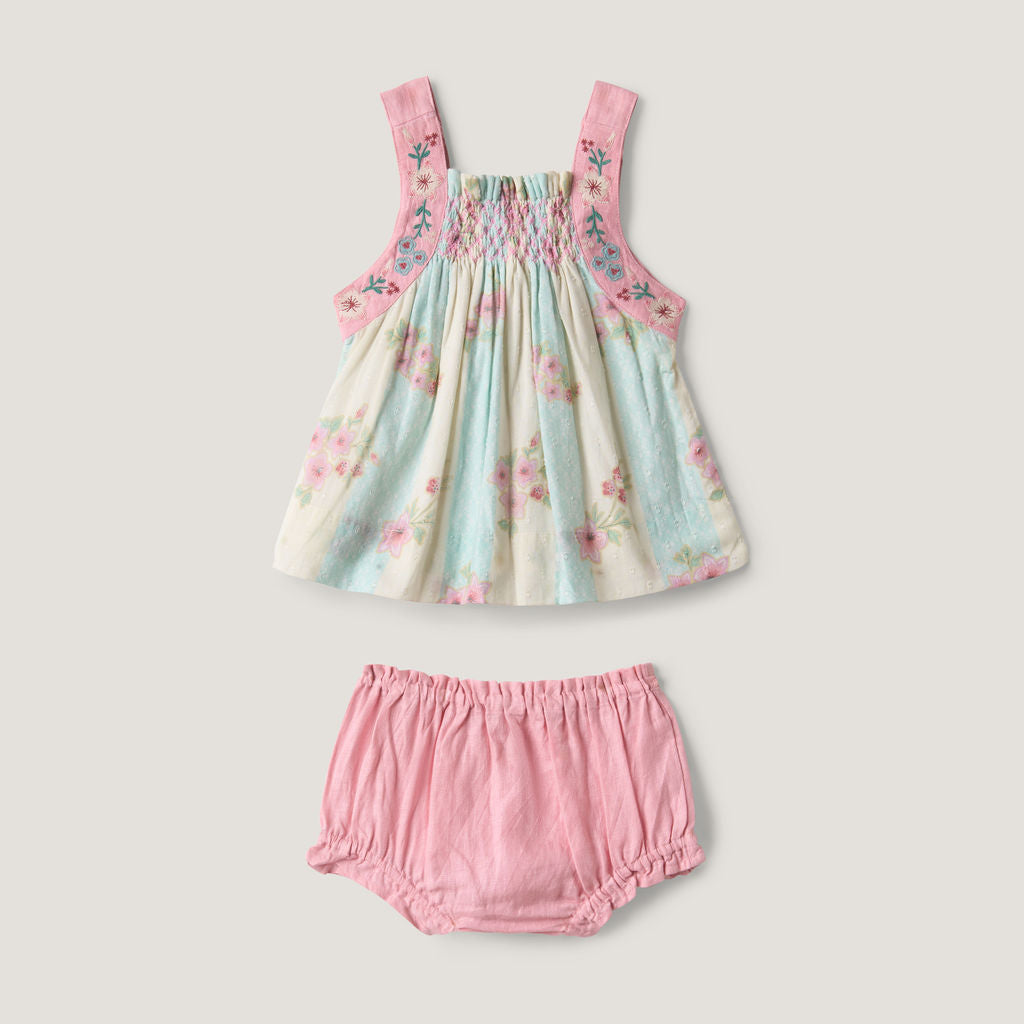 BABY LAUREN ROMPER, MINTY STRIPE PRINT – Lali