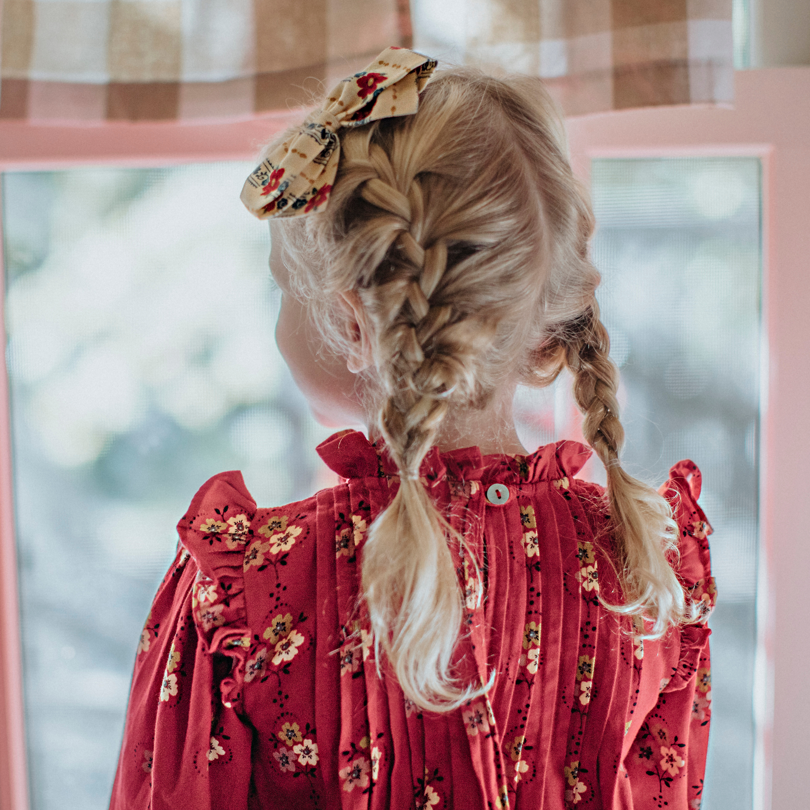 fitted lace wedding dress Rhythm Lola Check Ruffle Mini Dress-Red — REAL Watersports main image 1