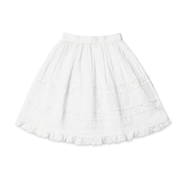 PETTICOAT SKIRT, PEARL BRODERIE ENGLAISE