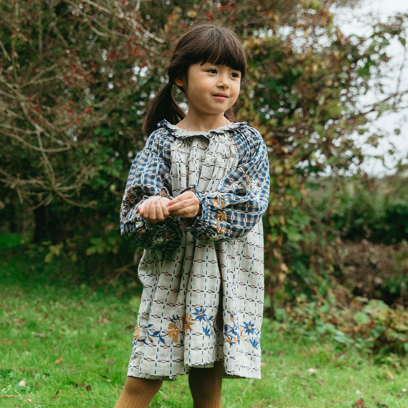 TULIP DRESS, DOUBLE SIDED YARN DYE
