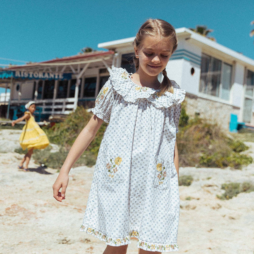 【新品】Ceramic White Potter Dress 1-2y BELLE DRESS, TILE PRINT – Lali