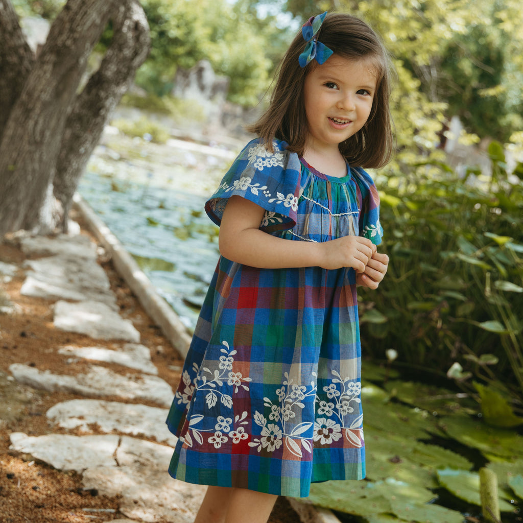 babylclub トップス MINI TULIP, BIG BLUE CHEX – Lali