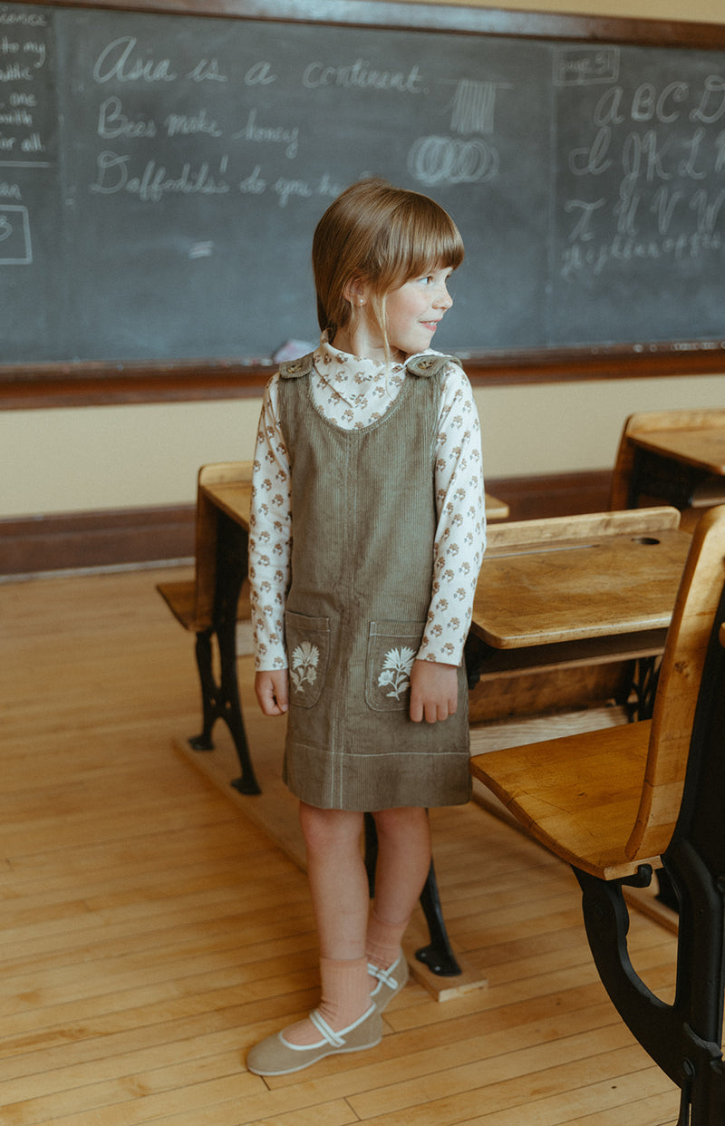 PINAFORE, GREEN CORDUROY