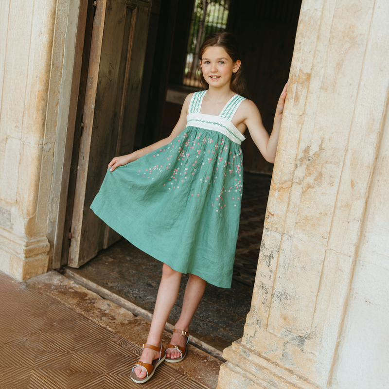 SIENNA DRESS, PERIDOT GREEN 3 (36-39 inches)