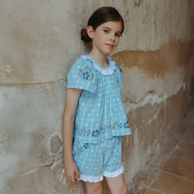 TULIP SET, VINTAGE BLUE PLAID – Lali