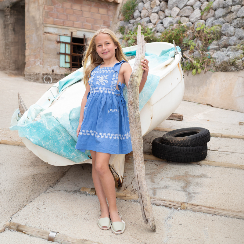 新品 Apolind Pinafore-Eau de nil 7-9y POLLY PINAFORE, COASTAL BLUE – Lali