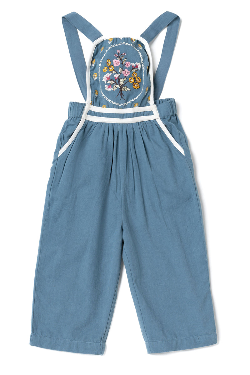 OVERALLS, BLUE EMBROIDERY