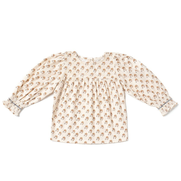 WOVEN SUNFLOWER TOP, TEXTURED FLORAL