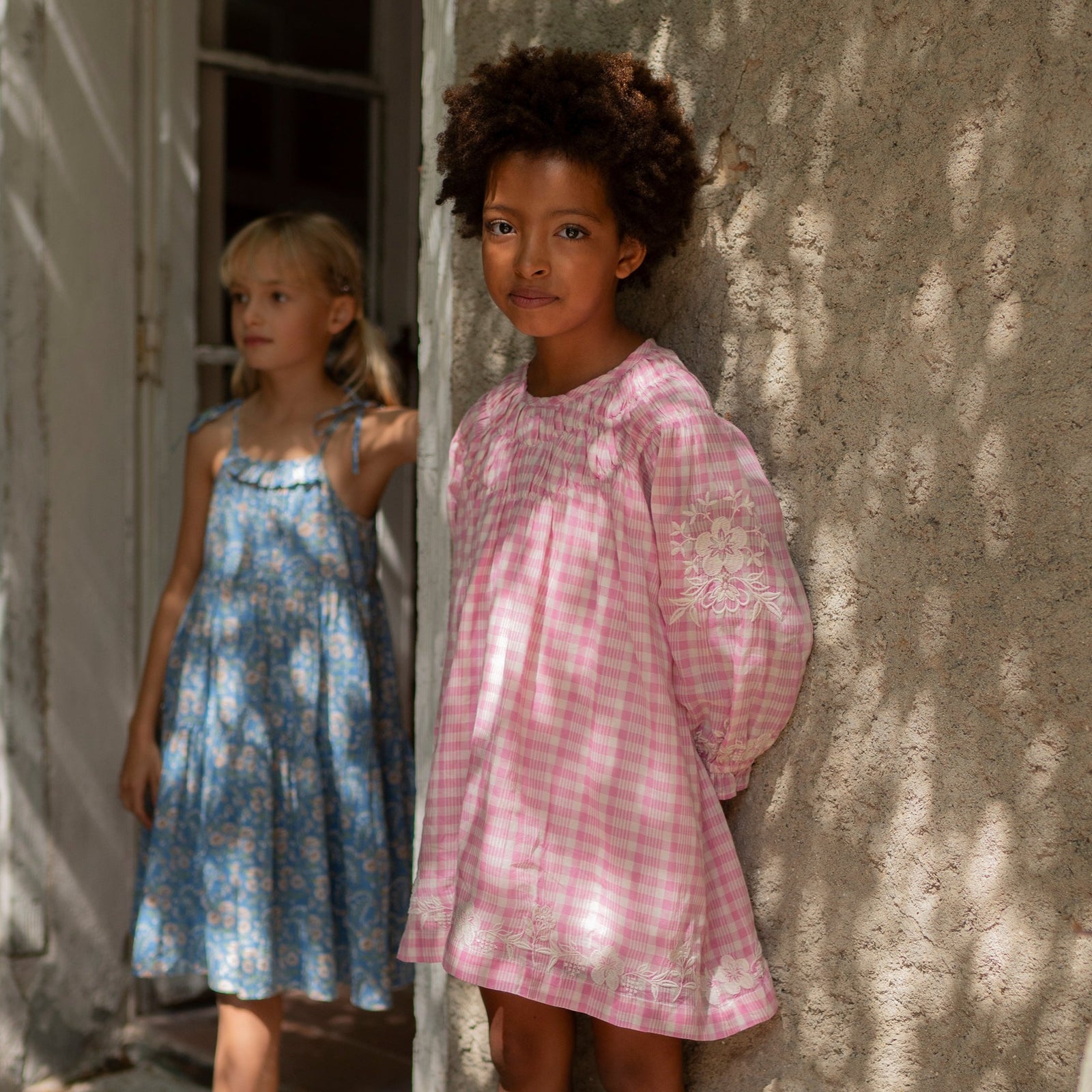 TULIP DRESS, PINK PICNIC PLAID WITH EMBROIDERY – Lali