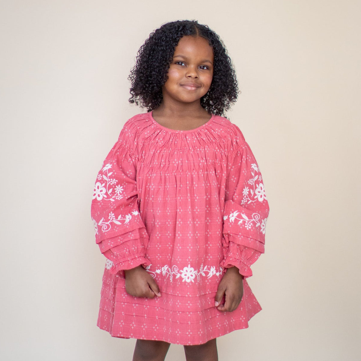ワンピース Lali kids Tulip Dress 5y TULIP DRESS, AZURE PLAID WITH EMBROIDERY – Lali