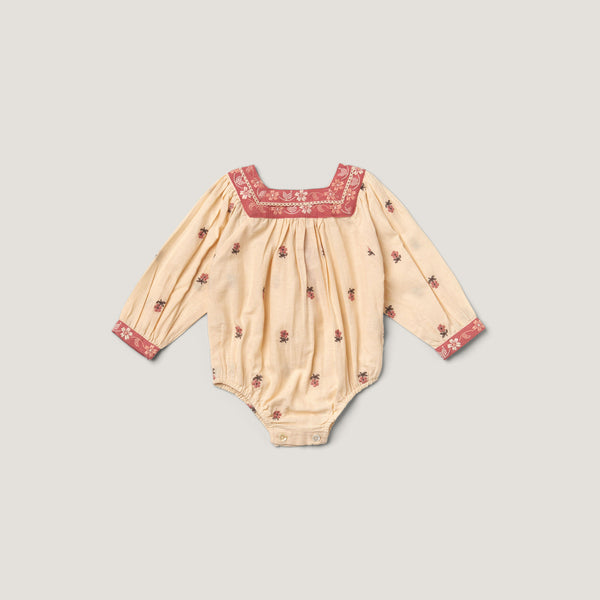 LITTLE ADELLE ROMPER, PETITE FLOWER EMBROIDERY