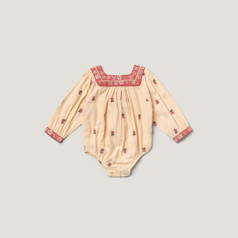 LITTLE ADELLE ROMPER, PETITE FLOWER EMBROIDERY