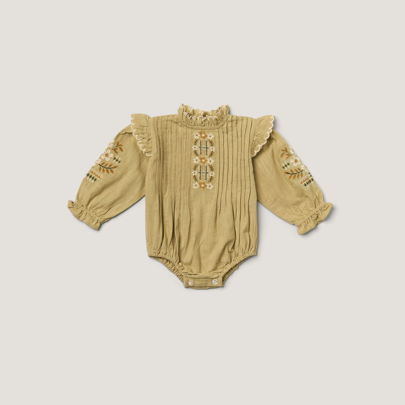 LITTLE MARIE ROMPER, FADED MOSS