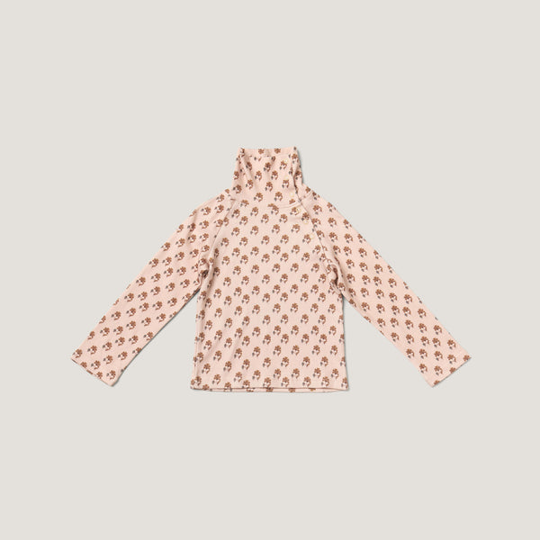 SNAP TURTLENECK, TEXTURED FLORAL