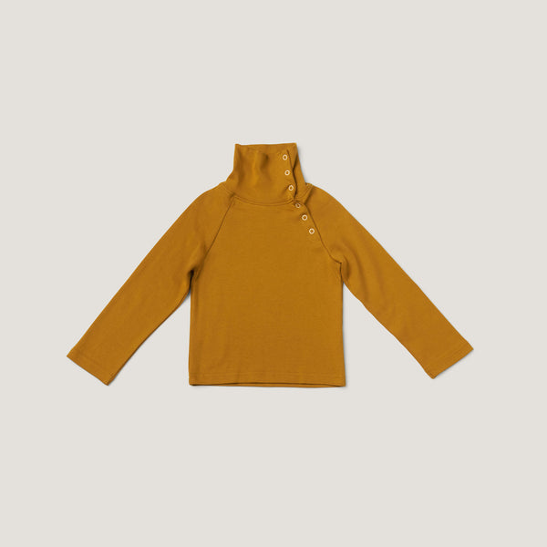 SNAP TURTLENECK, MUSTARD