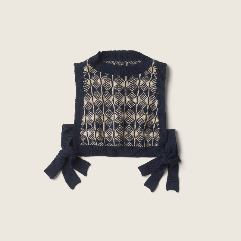 EDEN VEST, IVORY & BIJOU BLUE