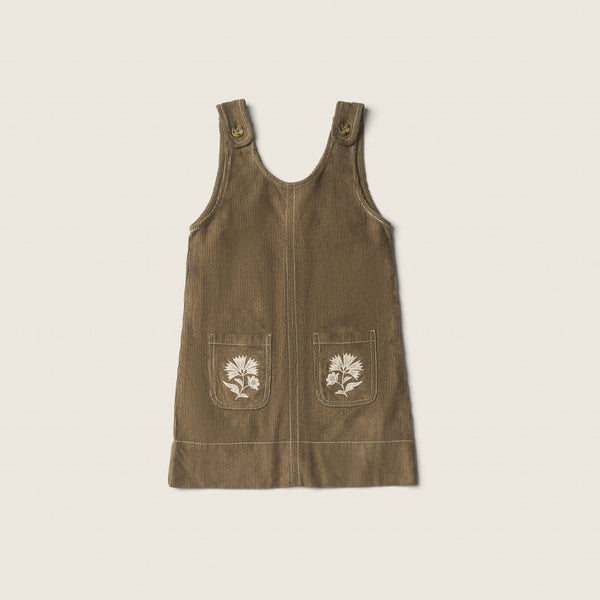 PINAFORE, GREEN CORDUROY