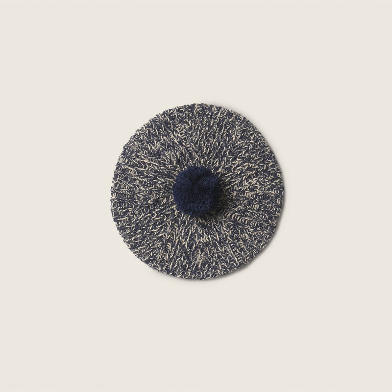 BERET, IVORY & BIJOU BLUE