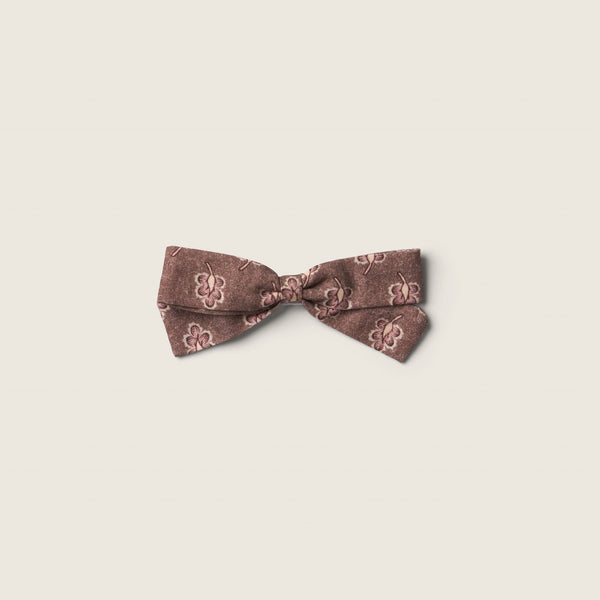 SMALL BOW, BROWN BLOCK PRINT