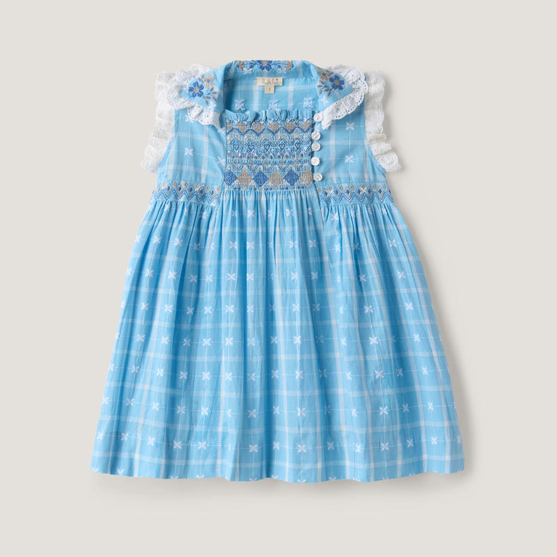 ISLA DRESS, VINTAGE BLUE PLAID  Lali