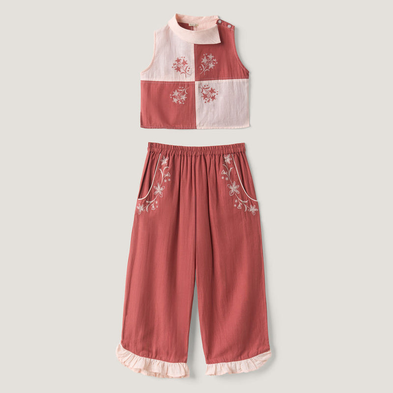 pedal pusher shorts PEDAL PUSHER SET, BRICK RED & PALE PINK – Lali