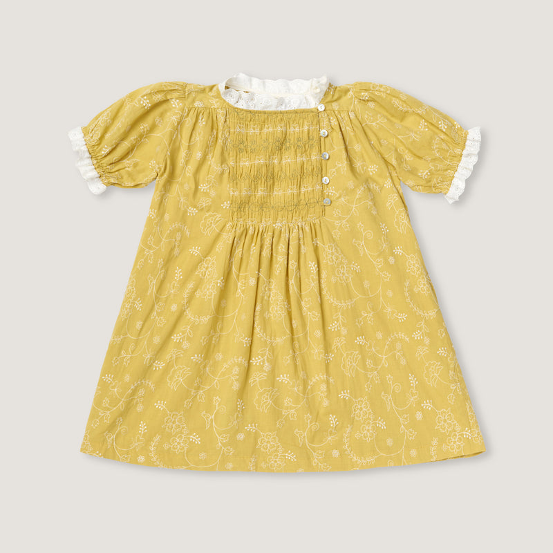 SKYE DRESS, MISTED YELLOW EMBROIDERY