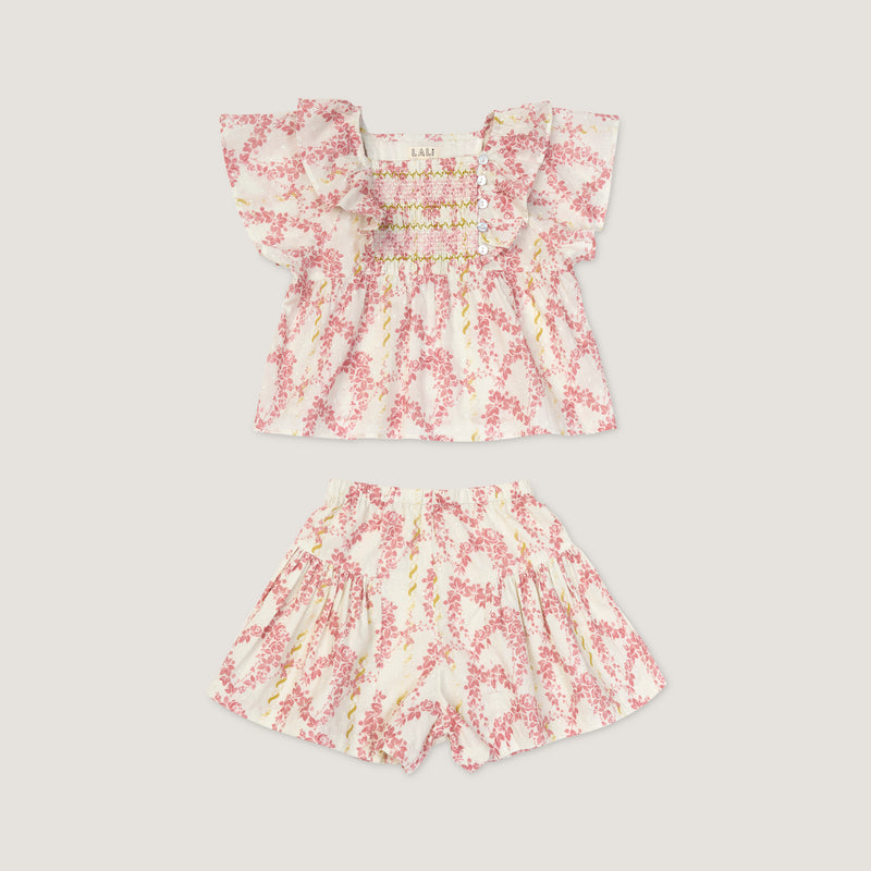 LUCIA SHORT SET, CLIMBING ROSES PRINT