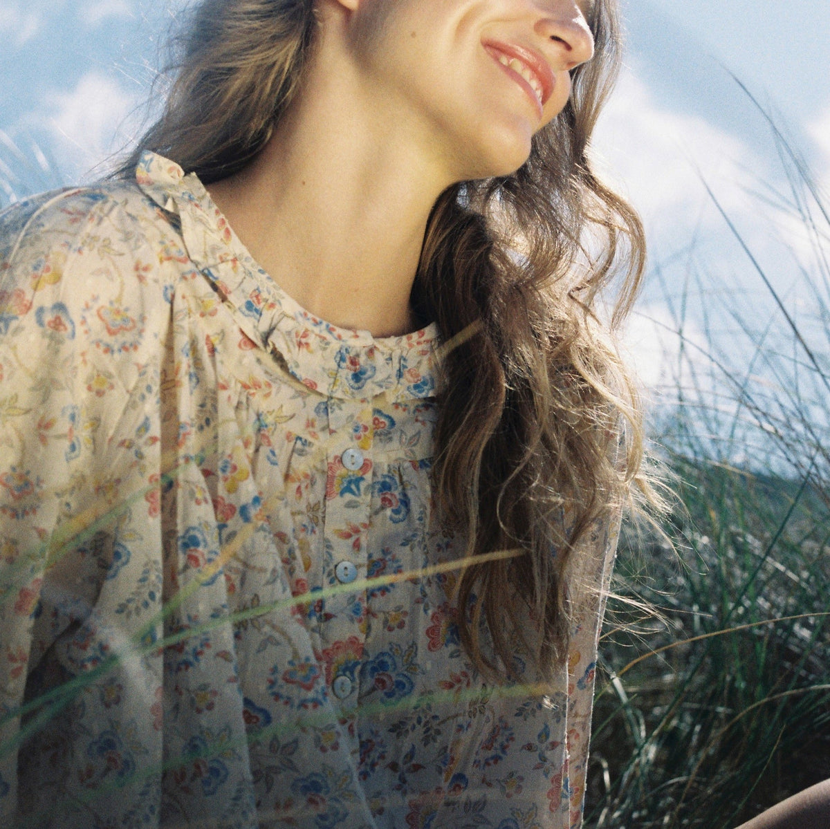 ワンピース LALIKIDS Lali Kids] Crocus Dress | Airy Blue Linen | Ro