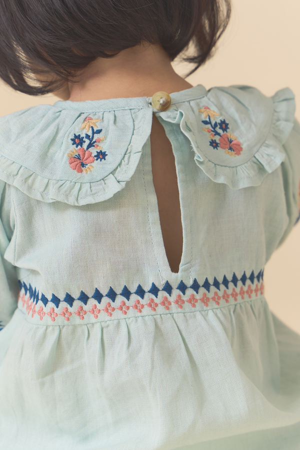 LITTLE BELLE ROMPER, BLUE HAZE