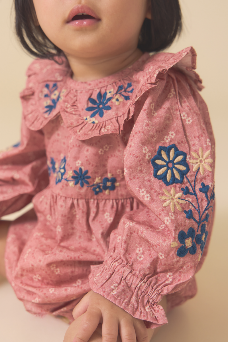 LITTLE BELLE ROMPER, OLD ROSE