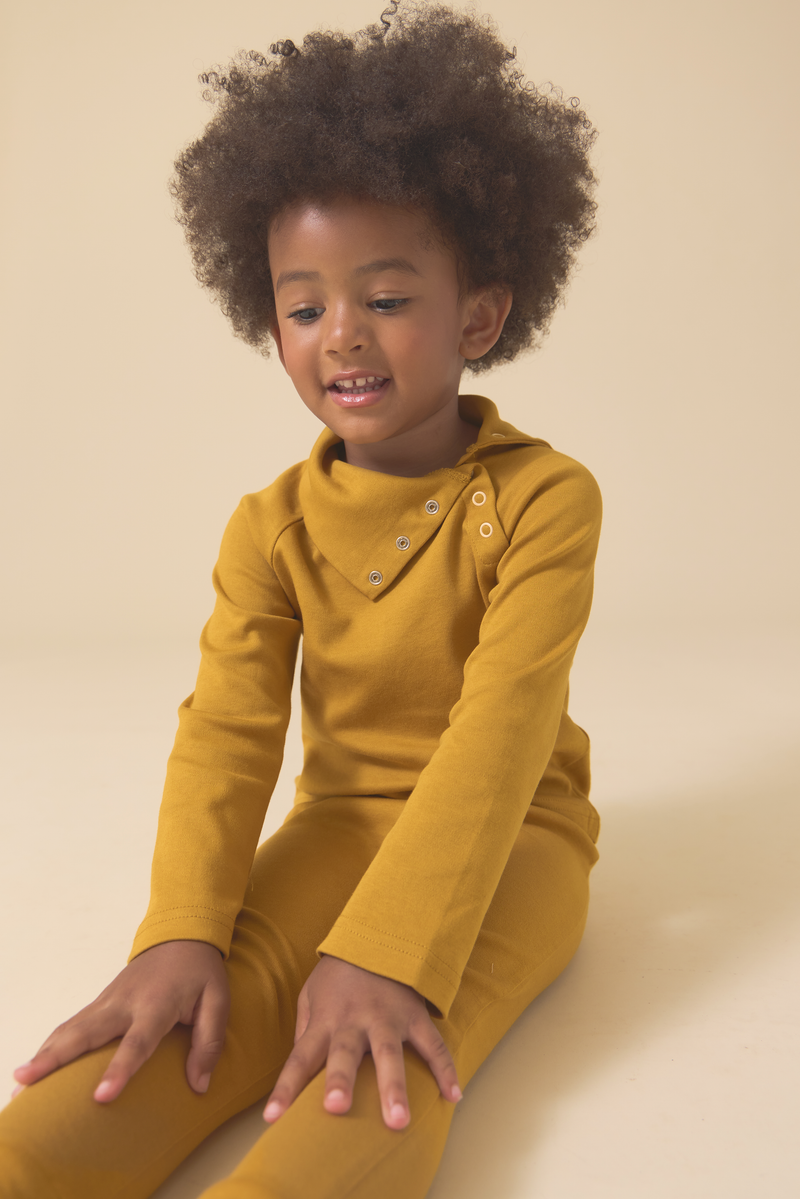 SNAP TURTLENECK, MUSTARD