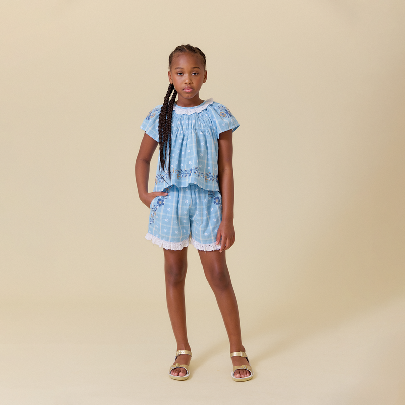 TULIP SET, VINTAGE BLUE PLAID – Lali