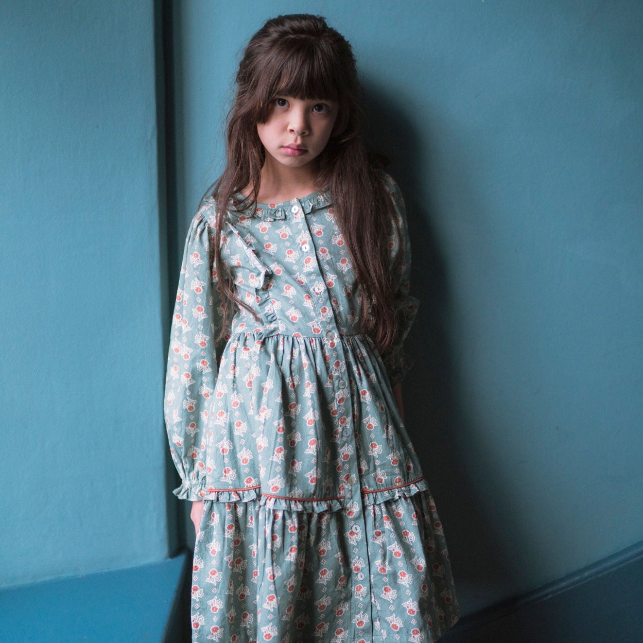 RUFFLE IVY DRESS, FALL BLOCK PRINT – Lali