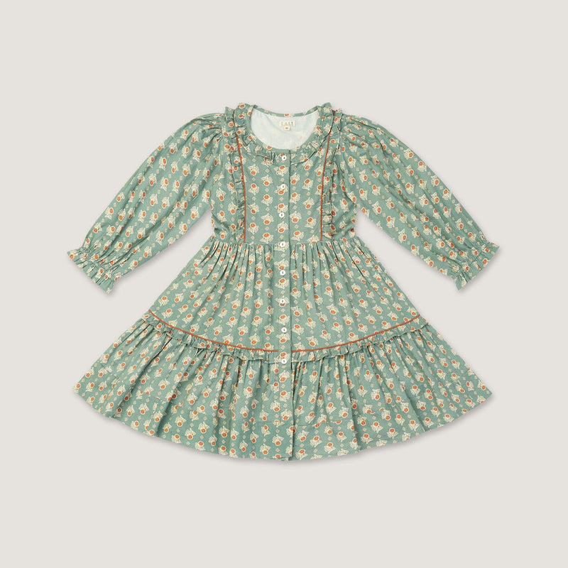 RUFFLE IVY DRESS, FALL BLOCK PRINT – Lali