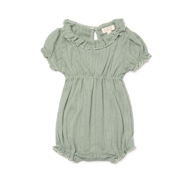 BABY KNIT ONESIE, LOTUS GREEN