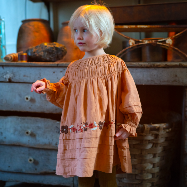 TULIP DRESS, ROSE EMBROIDERY