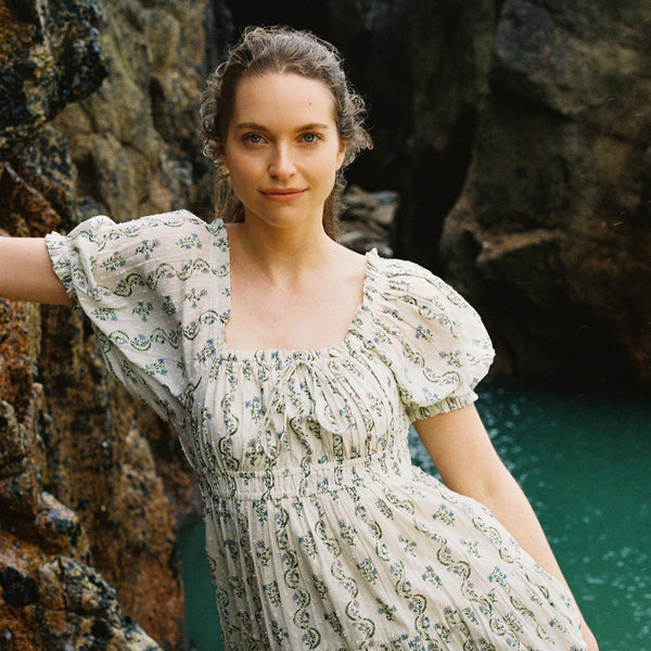 CAMILLE DRESS, FLORAL VINE PRINT XXS