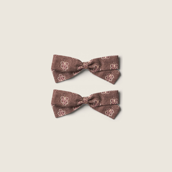 BOW SET, BROWN BLOCK PRINT