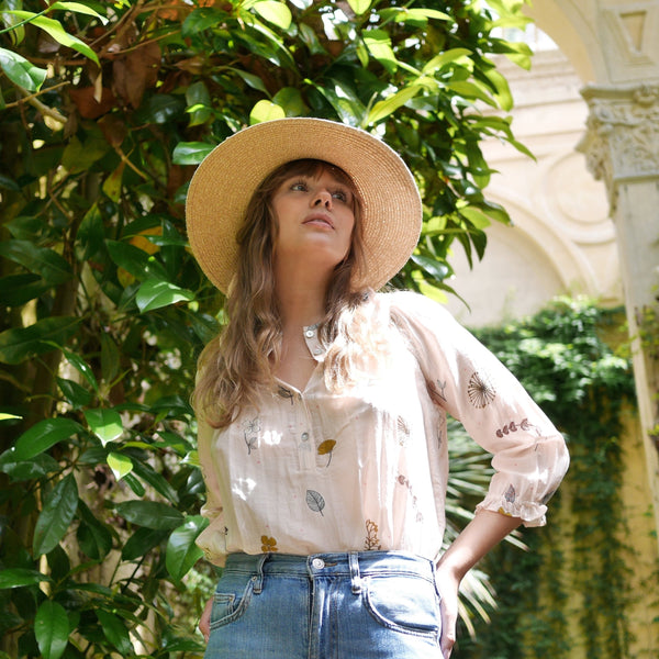 WOMEN'S LAUREL TOP, PRESSED FLOWERS