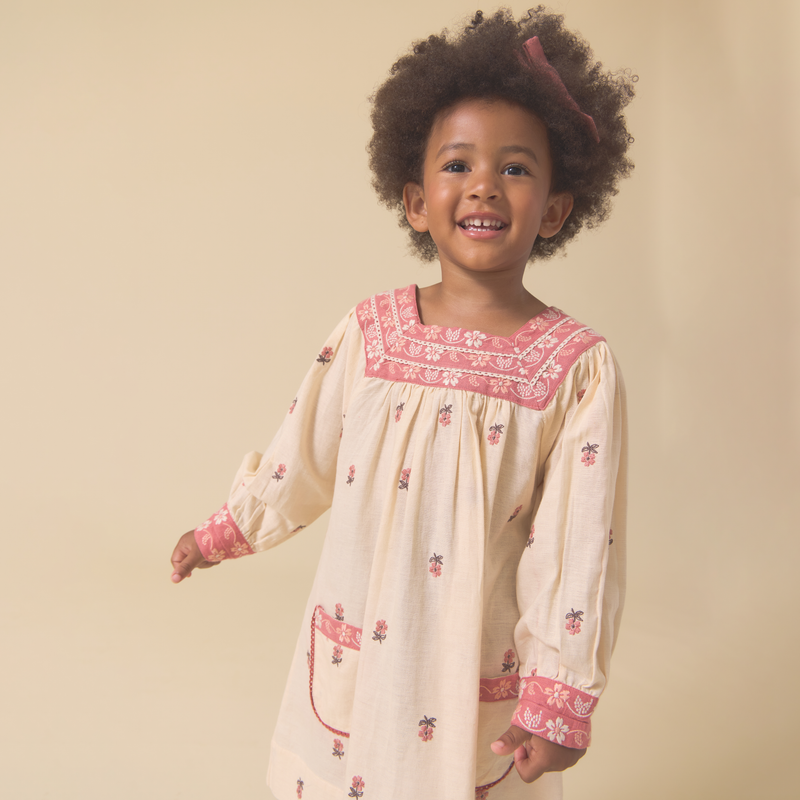 ADELLE DRESS, PETITE FLOWER EMBROIDERY