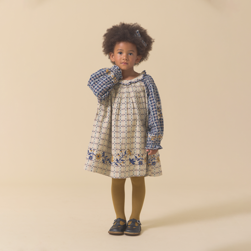 TULIP DRESS, DOUBLE SIDED YARN DYE