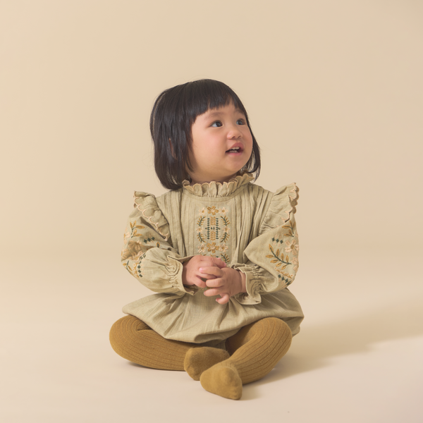 LITTLE MARIE ROMPER, FADED MOSS