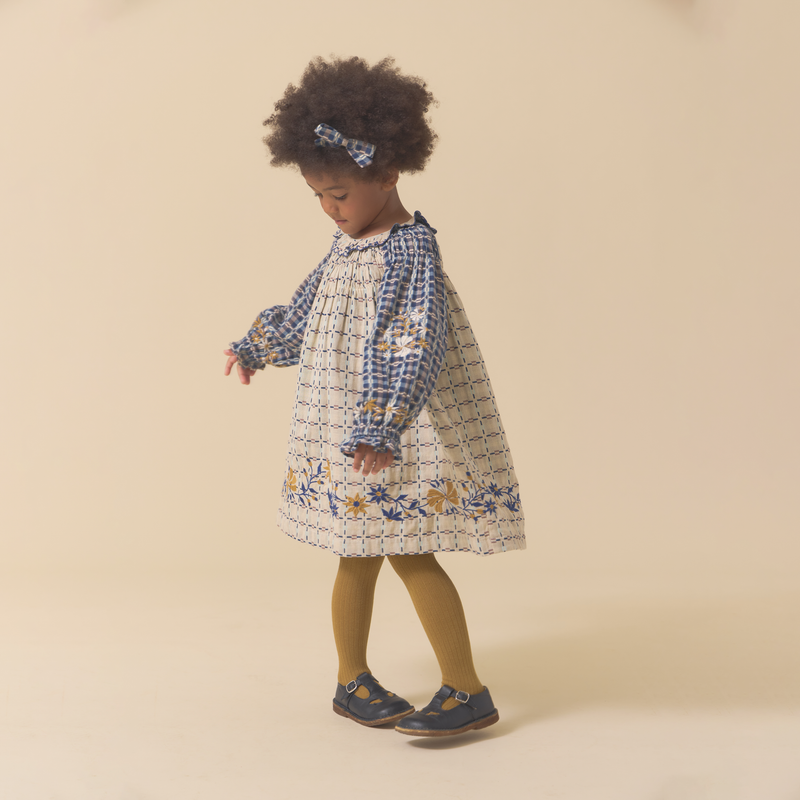 TULIP DRESS, DOUBLE SIDED YARN DYE