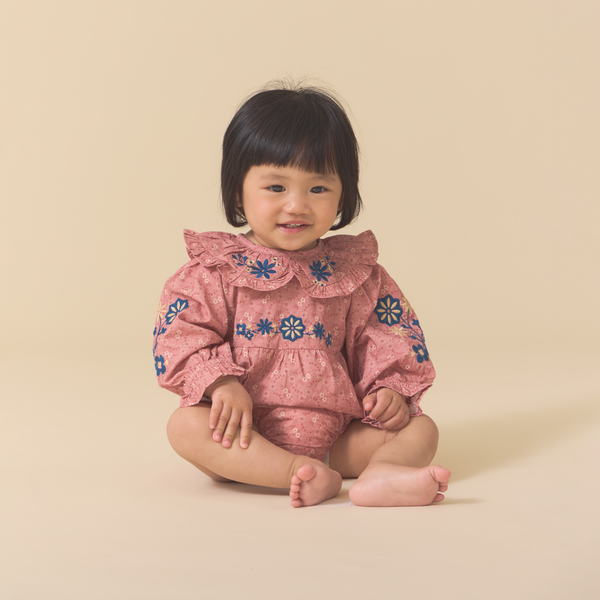 LITTLE BELLE ROMPER, OLD ROSE