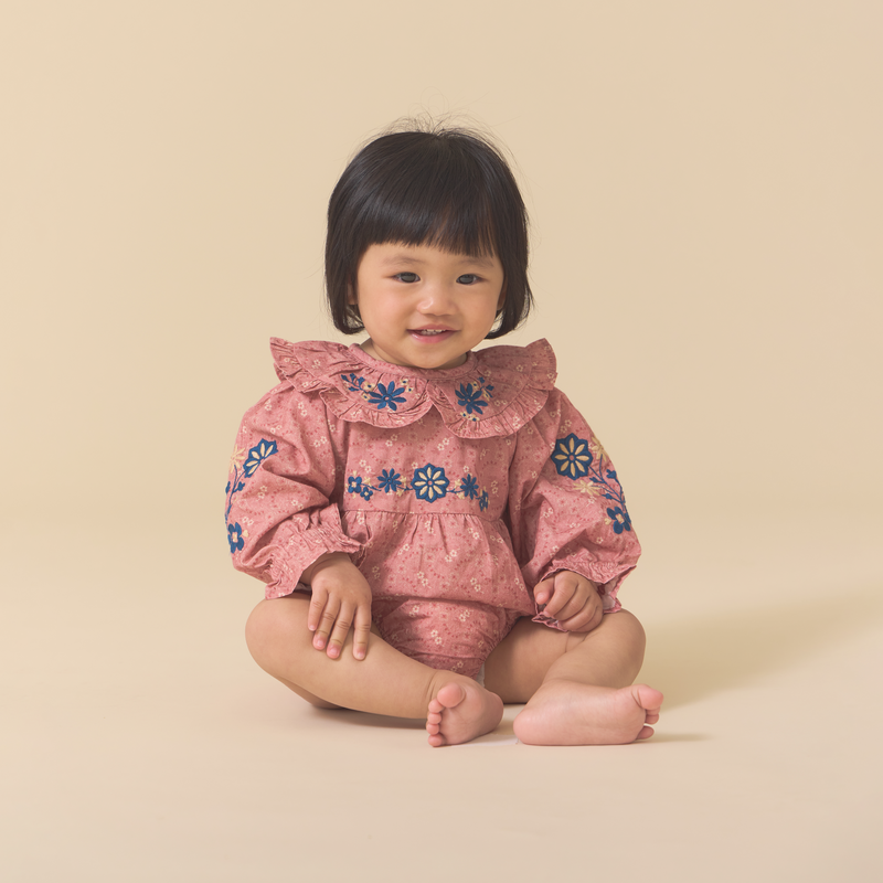 LITTLE BELLE ROMPER, OLD ROSE