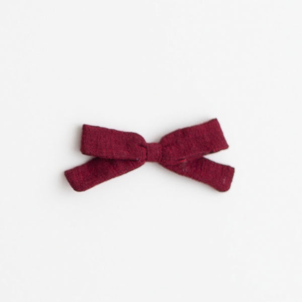 SMALL BOW, MARSALA LINEN