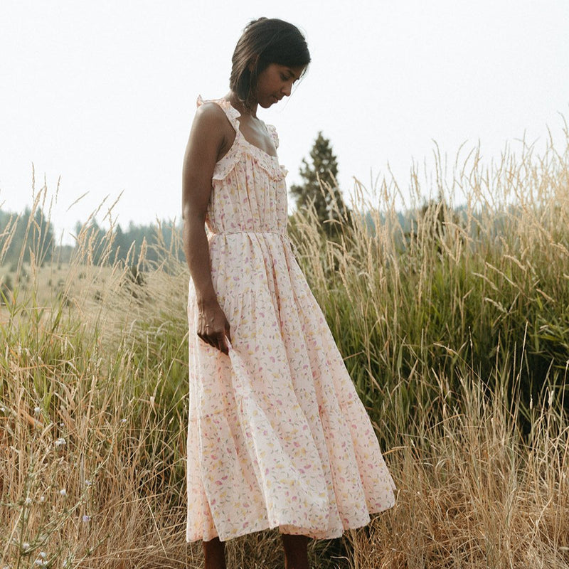 WOMEN'S BUTTERFLY DRESS, PINK FLORAL L WOMEN'S BUTTERFLY DRESS, PINK FLORAL L