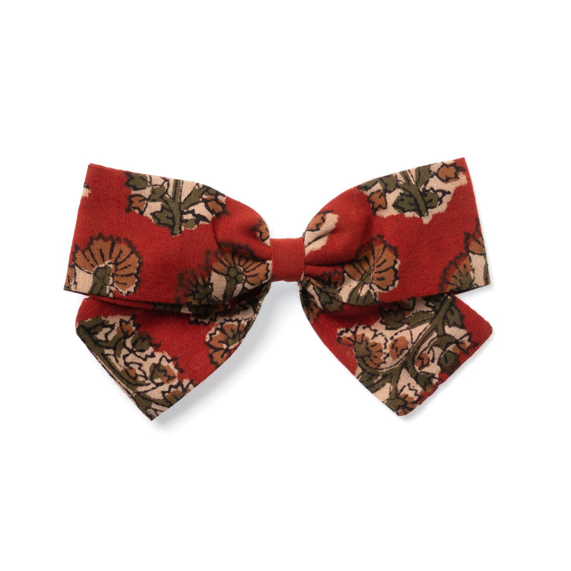 BIG BOW, RED BLOCK PRINT