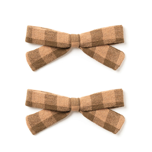 BOW SET, GREEN GINGHAM