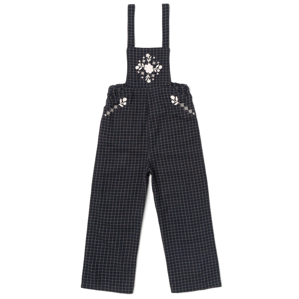 EMBROIDERED OVERALLS, NAVY YARN DYE